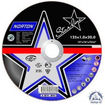 Диск отрезной по металлу 125х1,6x22,23 мм NORTON STARLINE